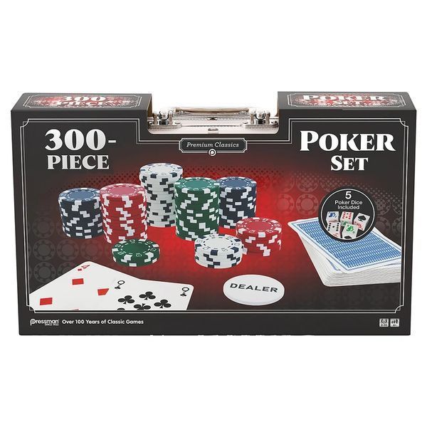 Set cu 300 jetoane de poker, &icirc;n cutie metalică - Premium Classics