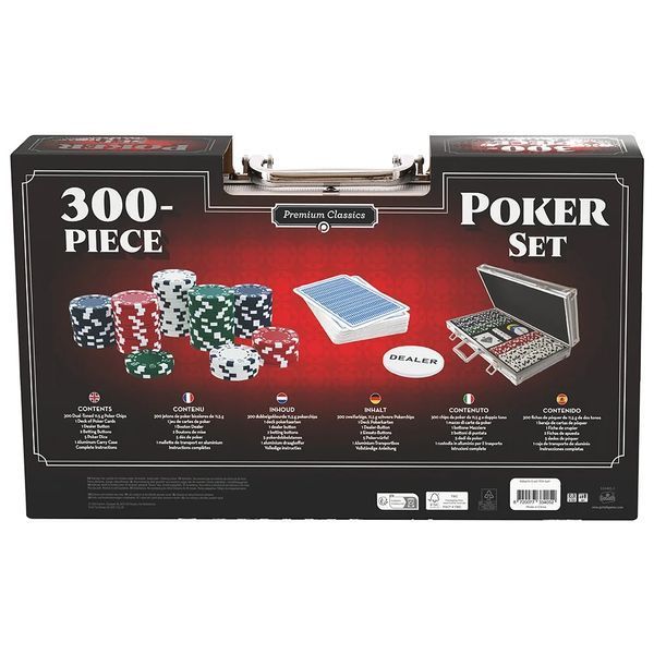 Set cu 300 jetoane de poker, &icirc;n cutie metalică - Premium Classics
