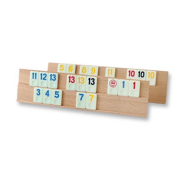 Joc Remi Clasic, cu piese tip piatră și tablă lemn masiv - TIKKA